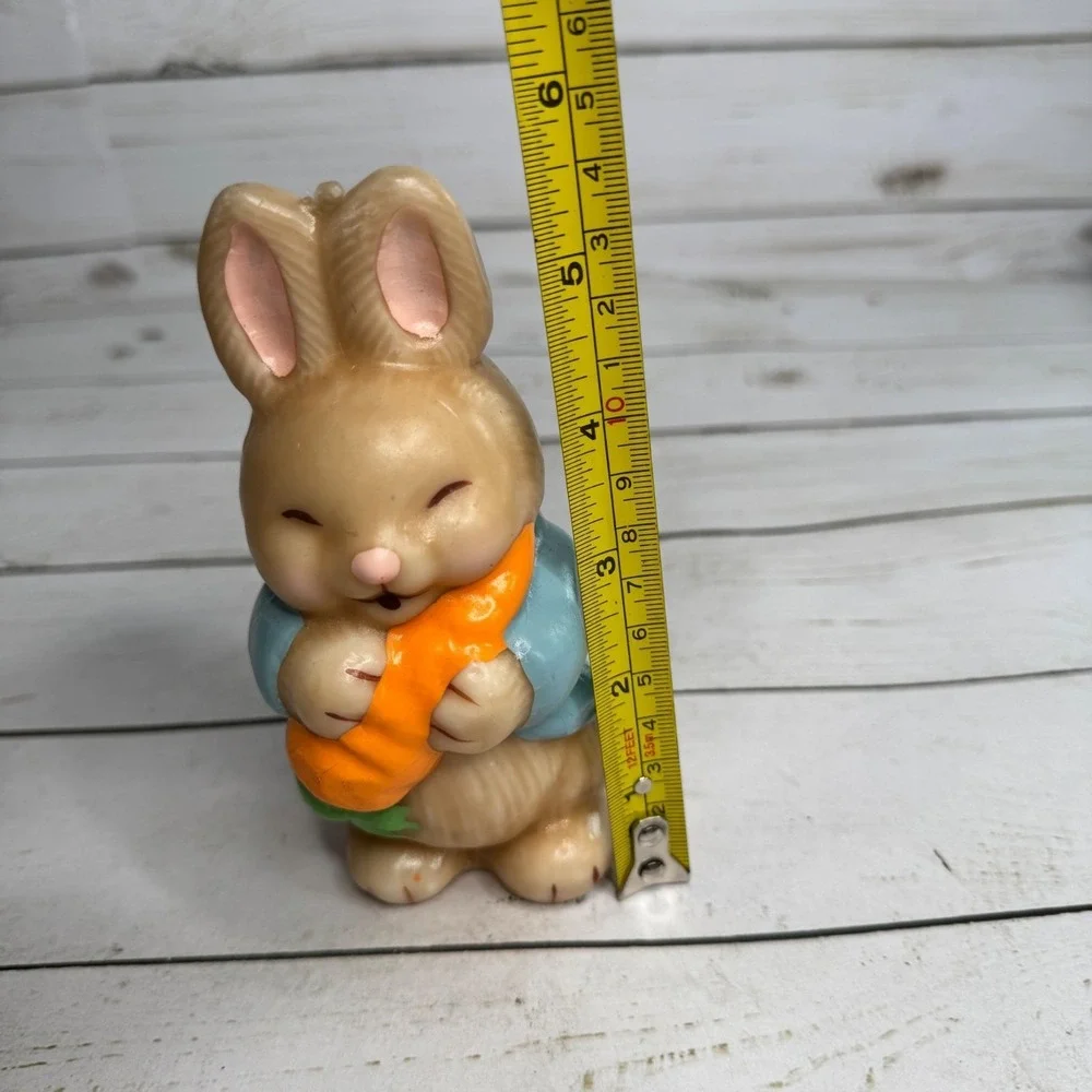 Vintage Easter Bunny Candle Holding Carrot Blue‎ Jacket 5